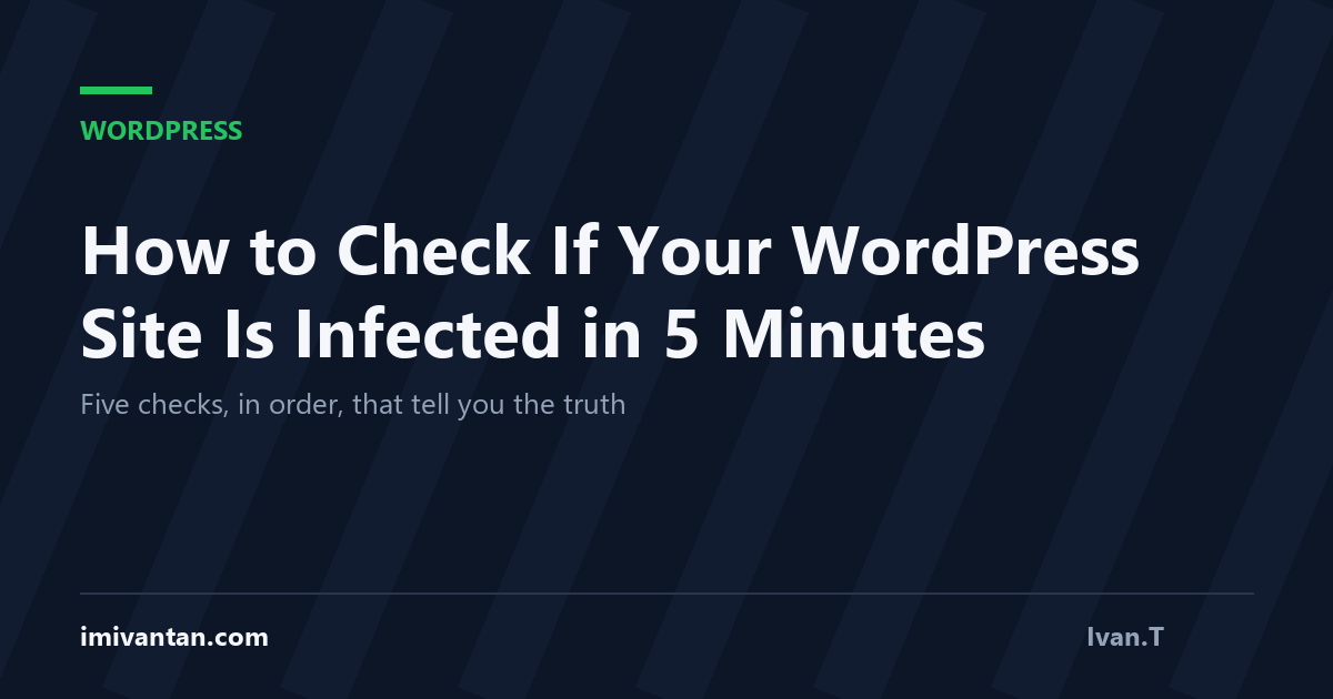 How to Check If Your WordPress Site Is Infected in 5 Minutes
